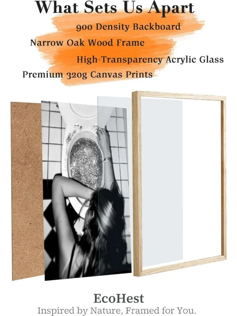Framed 8x10 After the Disco Party Wall Art | Black & White Canvas Decor for